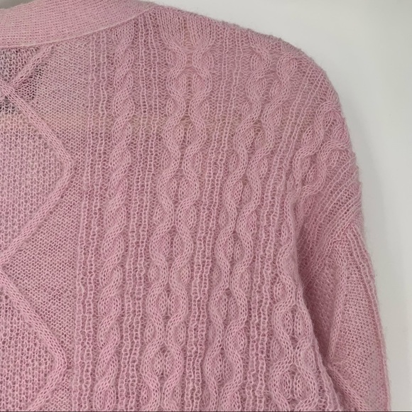 MUKZIN Spring Commute Wool Blend Cable Knit Cardigan Size S - Picture 3 of 11